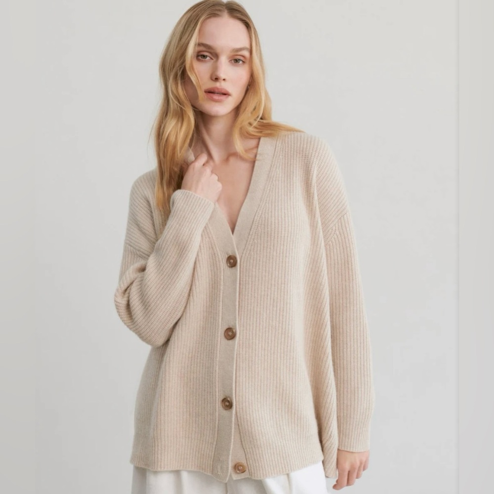 Jenni Kayne | 100% Cashmere Cocoon Cardigan | Oatmeal | XS